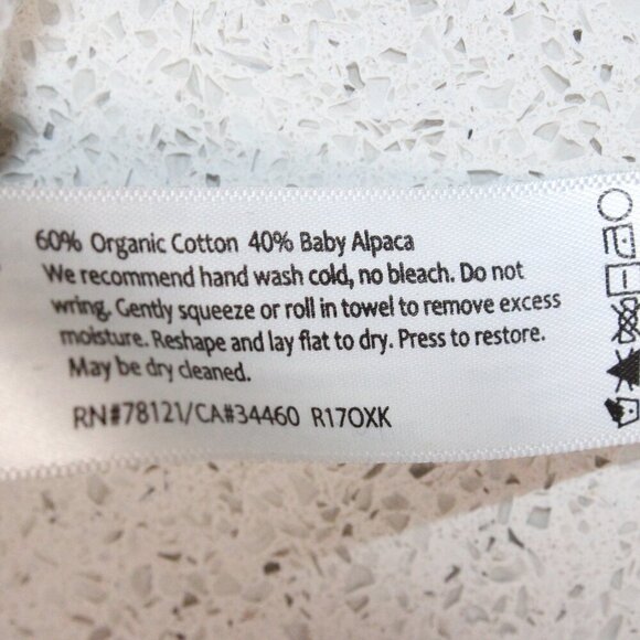 Eileen Fisher Cowl Neck Tunic Top Sweater Dress Chevron Size M Alpaca Cotton - Picture 4 of 4